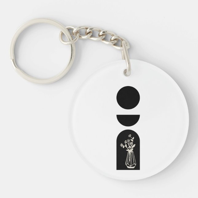 Boho Sun Moon Flower Pot boho bohemian Schlüsselanhänger (Vorderseite)