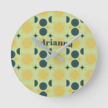 Boho Sun Moon Stars Minz Blue Yellow Personalisier