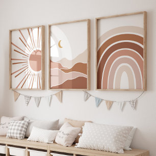 Boho Sun Mountain Rainbow Playroom Décor