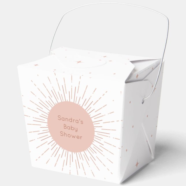 Boho Sun Pink Baby Dusche Geschenkschachtel (Vorderseite)