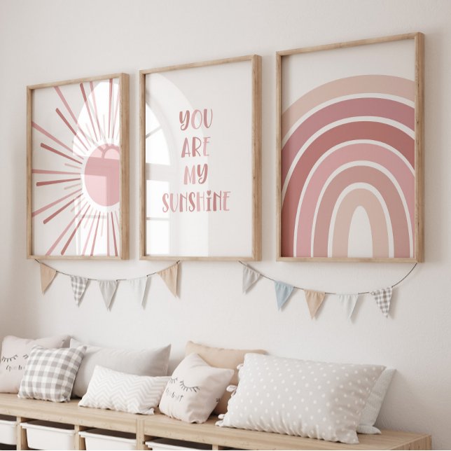 Boho Sun Quote Rainbow Kids Room Bilderwand Sets (Von Creator hochgeladen)