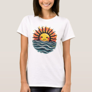 Boho Sun Smiley Women's Graphic T-Shirt