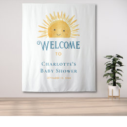 Boho Sun Sunshine Baby Shower Willkommen  Wandteppich