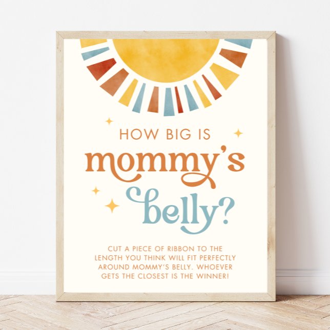 Boho Sun Wie groß ist Mommy's Belly Game Sign Poster (Von Creator hochgeladen)
