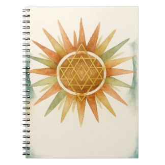Boho Sunburst Watercolor Notebook – Personalized  Notizblock