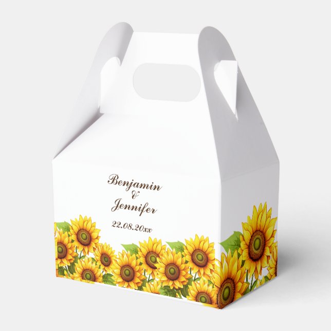 Boho Sunflower Ballotins pour les faveurs de maria (Verso)