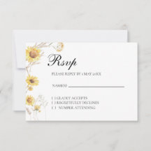 Boho Sunflower Botanical RSVP-Karte