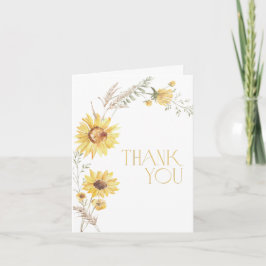 Boho Sunflower Brautparty Danke, Card Dankeskarte