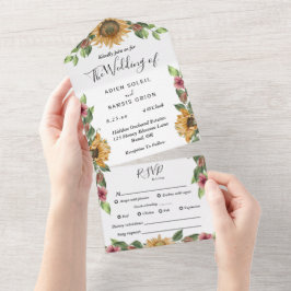 Boho Sunflower Complete UAWG Wedding All In One Einladung