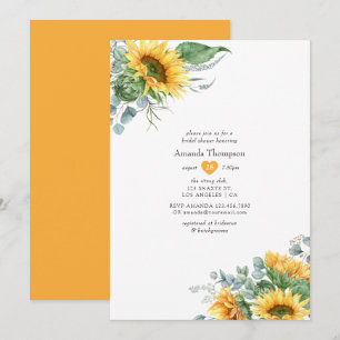 Boho Sunflower Eucalyptus Brautparty Einladung