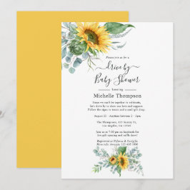 Boho Sunflower Eucalyptus Drive by Dusche Einladung