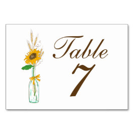 Boho Sunflower Fall Country Gelbe Blumenhochzeit Tischnummer