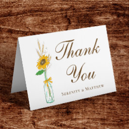 Boho Sunflower Floral Vielen Dank für Ihre Country Dankeskarte