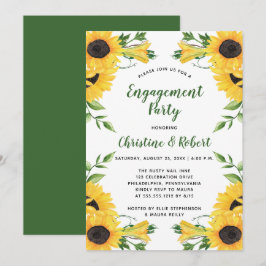 Boho Sunflower | Green Engagement Party Einladung