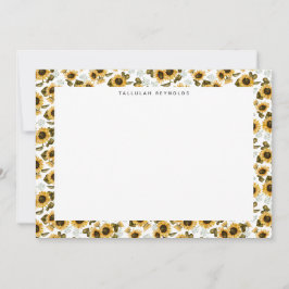 Boho Sunflower-Muster Mitteilungskarte