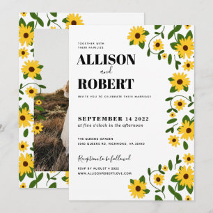 Boho Sunflower Patch Faire-part de mariage