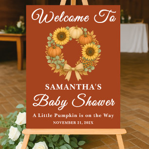 Boho Sunflower Pumpkin Wreath Fall Baby Dusche Acrylschild
