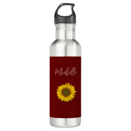 Boho Sunflower Red Simple Floral Edelstahlflasche