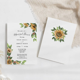 Boho Sunflower Rustic Wedding Probe Dinner Einladung