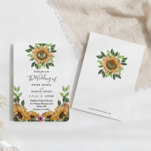 Boho Sunflower Rustic Wildblume Monogram Wedding