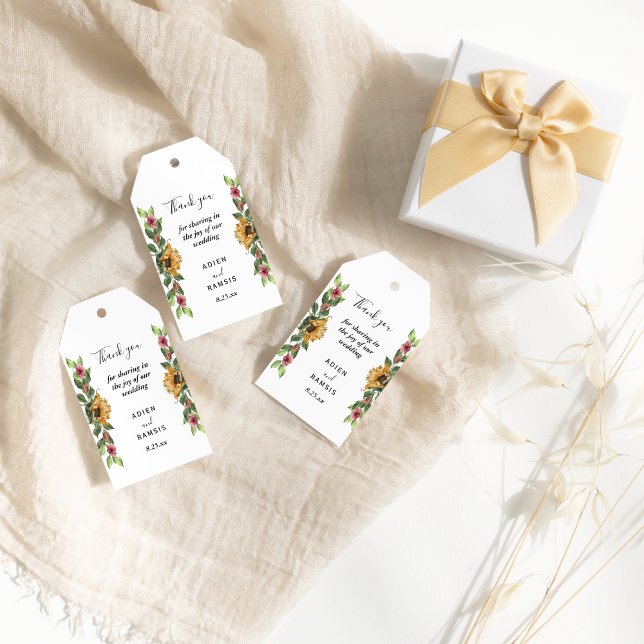 Boho Sunflower Rustic Wildblume Wedding Geschenk T Geschenkanhänger (Von Creator hochgeladen)