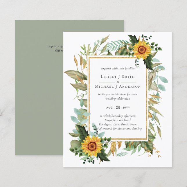 Boho Sunflower Sage Greenerity Wedding (Vorne/Hinten)