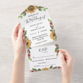 Boho Sunflower Song Request UAWG Wedding All In One Einladung