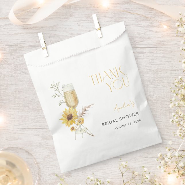 Boho Sunflower Vielen Dank Brautparty Geschenktütchen (Ausgeschnitten)