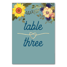 Boho Sunflower Wedding Tischnummer