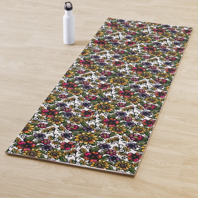 Boho Sunflowers Floral Bouquet Yogamatte (Beispiel)