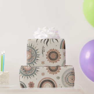 Boho Suns, Rainbows und Florals Geschenkpapier