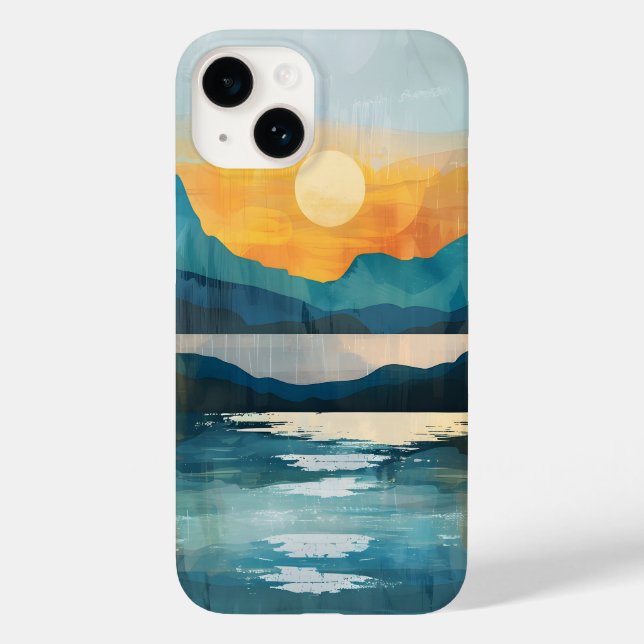 Boho Sunset Mountains Case-Mate iPhone 14 Hülle (Rückseite)