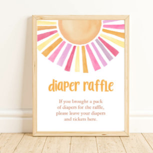 Boho sunshie Diaper Raffle Girl Duschgel Schild