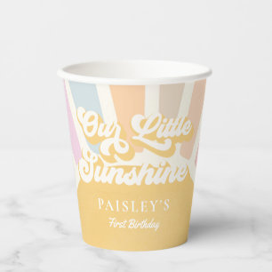 Boho Sunshine 1. Reise um die Sonne Geburtstag Pappbecher