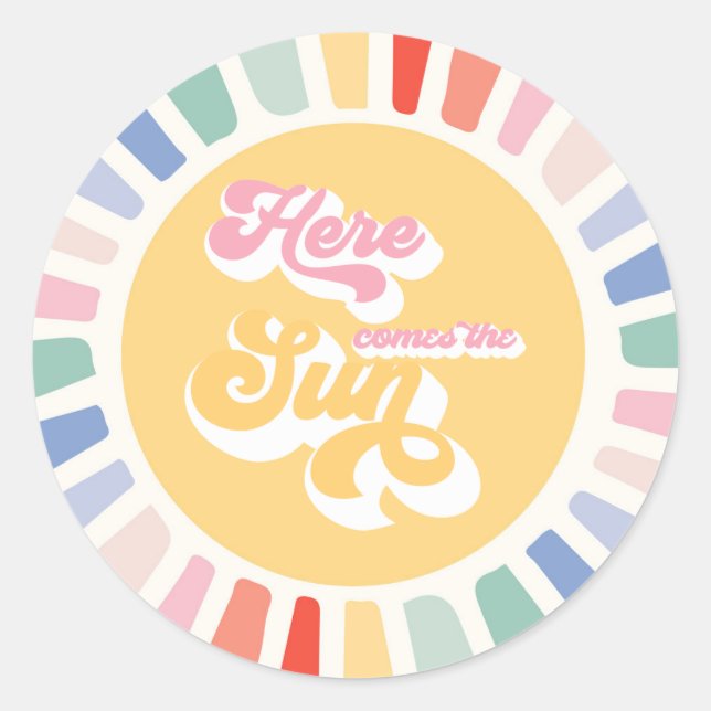 Boho Sunshine 1. Reise um die Sonne Gefallen Runder Aufkleber (Vorderseite)