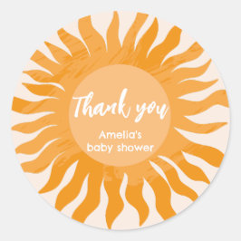 Boho sunshine Baby Dusche Gefallen Danke Runder Aufkleber