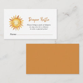 Boho Sunshine Baby Dusche Windeln Raffle Begleitkarte