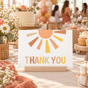 Boho Sunshine Baby Shower Dankeskarte