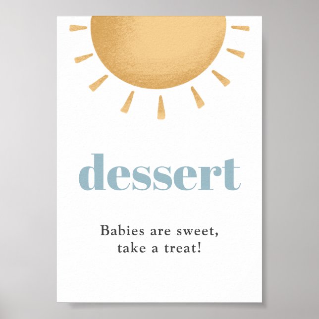 Boho Sunshine Baby Shower Dessert Sign Poster (Vorne)