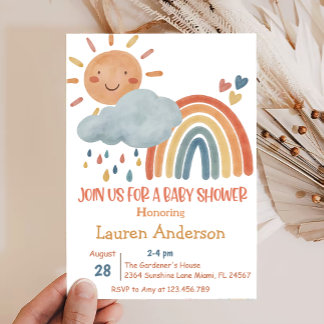 Boho Sunshine Baby Shower Einladung