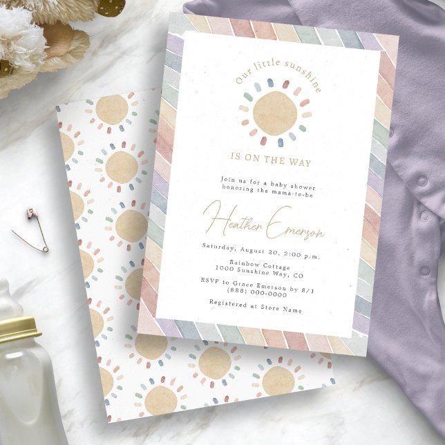 Boho Sunshine Baby Shower Einladung (Boho Sunshine Baby Shower Invitation
)