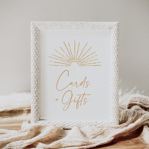 Boho Sunshine Baby Shower Karten und Geschenke Sch Poster