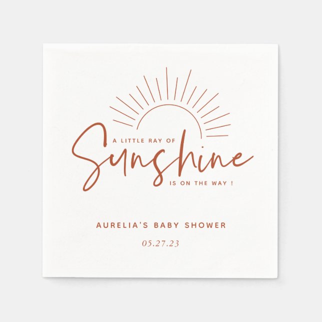 Boho Sunshine Baby Shower Napkins Serviette (Vorderseite)