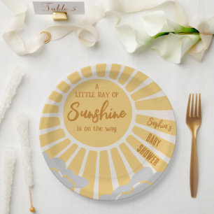 Boho Sunshine Baby Shower Paper Plate Pappteller