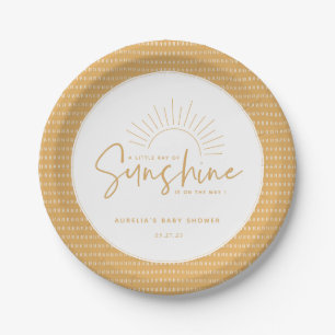 Boho Sunshine Baby Shower Paper Plate Pappteller