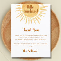 Boho Sunshine Baby Shower Vielen Dank