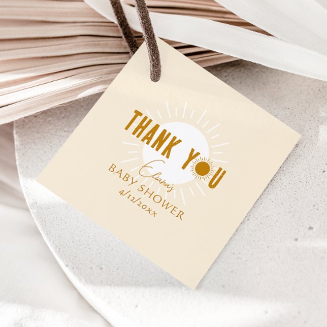 Boho Sunshine Baby Showplatz Vielen Dank Geschenkanhänger (Von Creator hochgeladen)