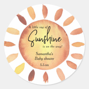 Boho Sunshine Babydusche Runder Aufkleber