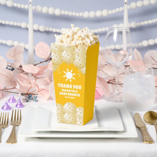 Boho Sunshine Balloons Baby Shower Popcorn Geschenkschachtel (Hochzeit)