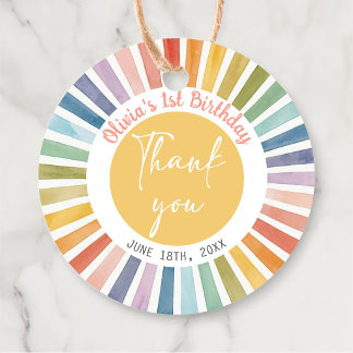 Boho Sunshine Birthday Favor Tags Geschenkanhänger